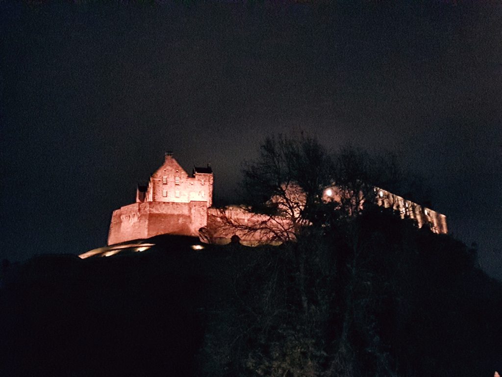 Edinburgh castle at night