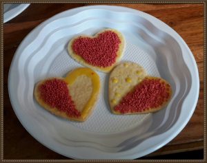 Heart shaped sugar cookies