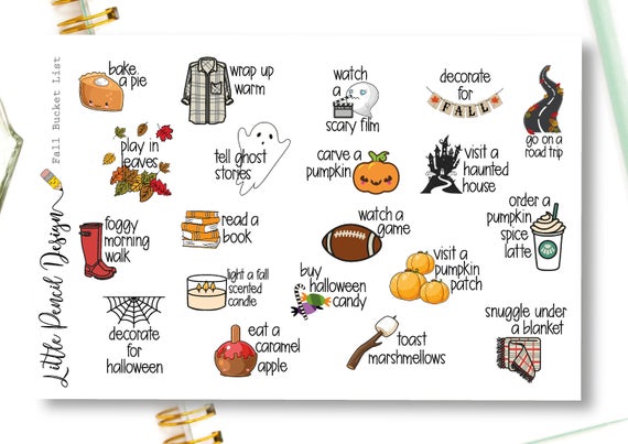 Fall bucket list stickers