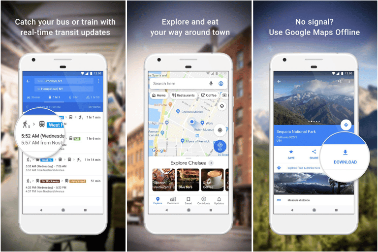 Google Maps App Screen